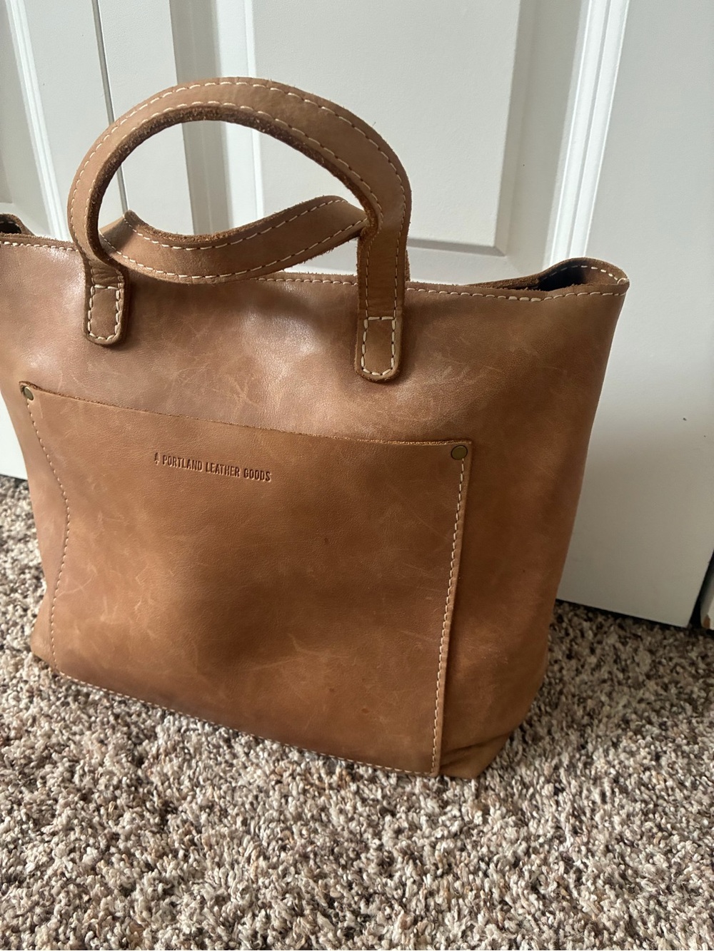 Portland Leather Brown Leather Medium Zipper Crossbody